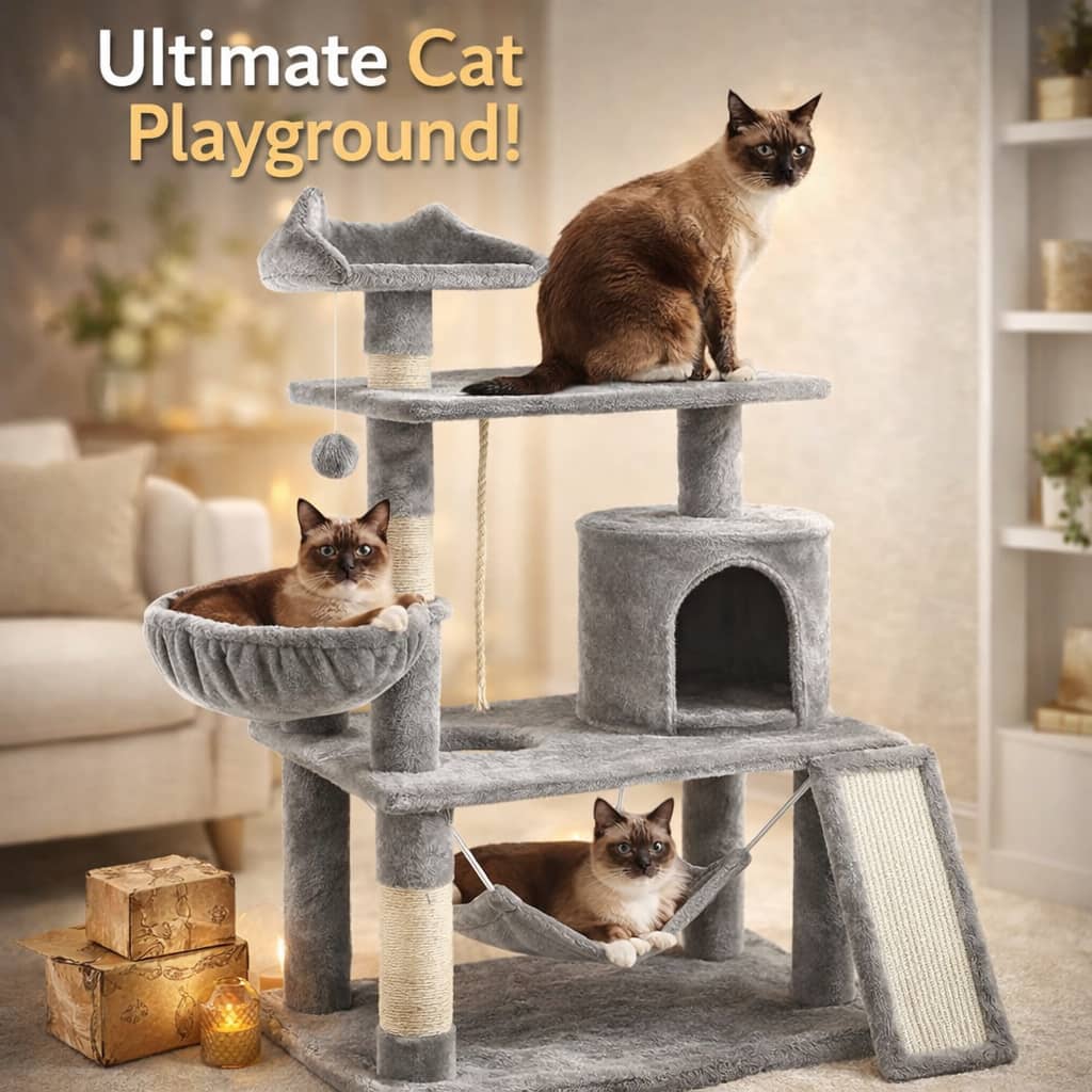 ZenVista™ 63.5” Multi-Level Cat Condo – Play, Climb & Rest
