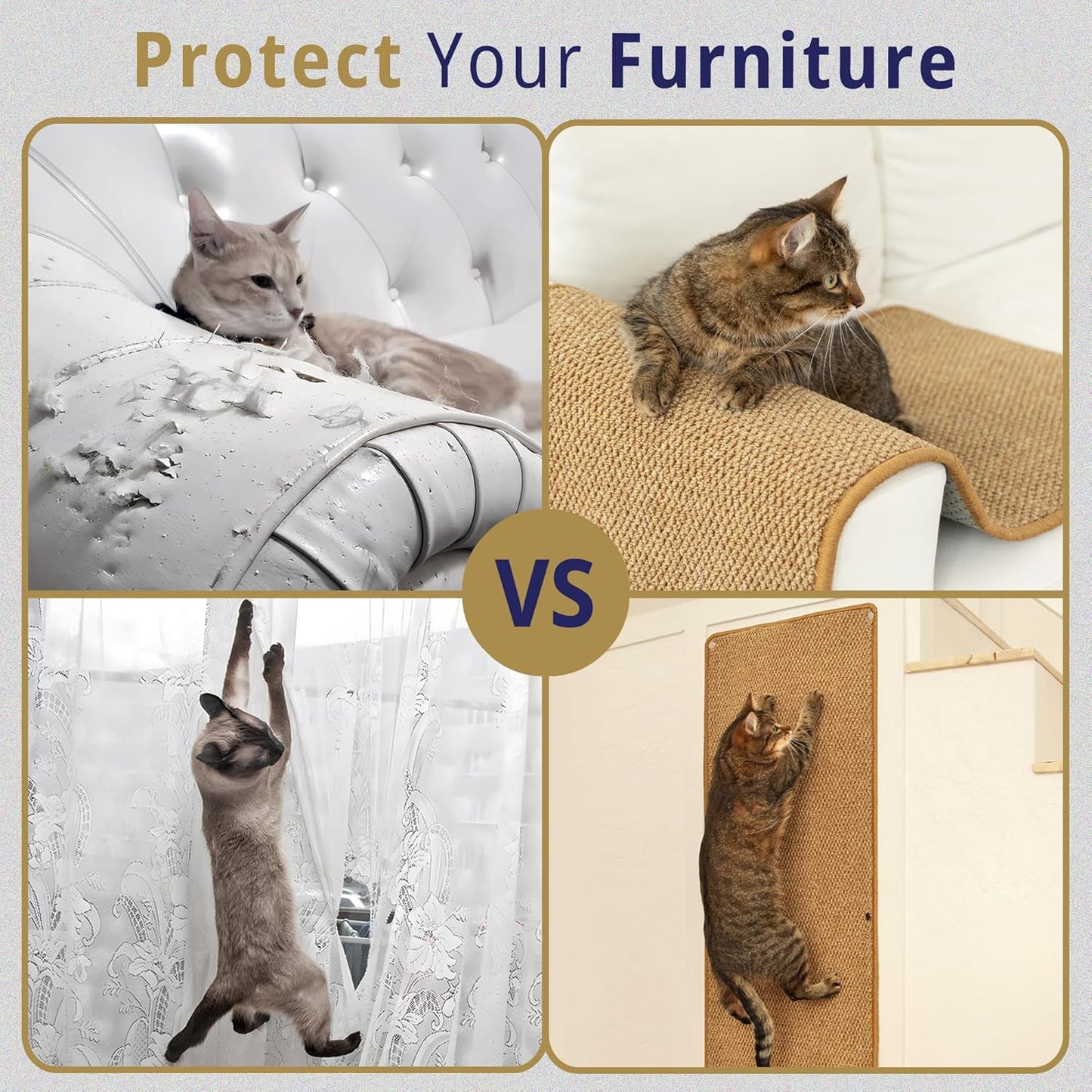 Vertical Horizon™ XL Cat Climbing Wall Carpet – 67" Multi-Surface Scratching Rug