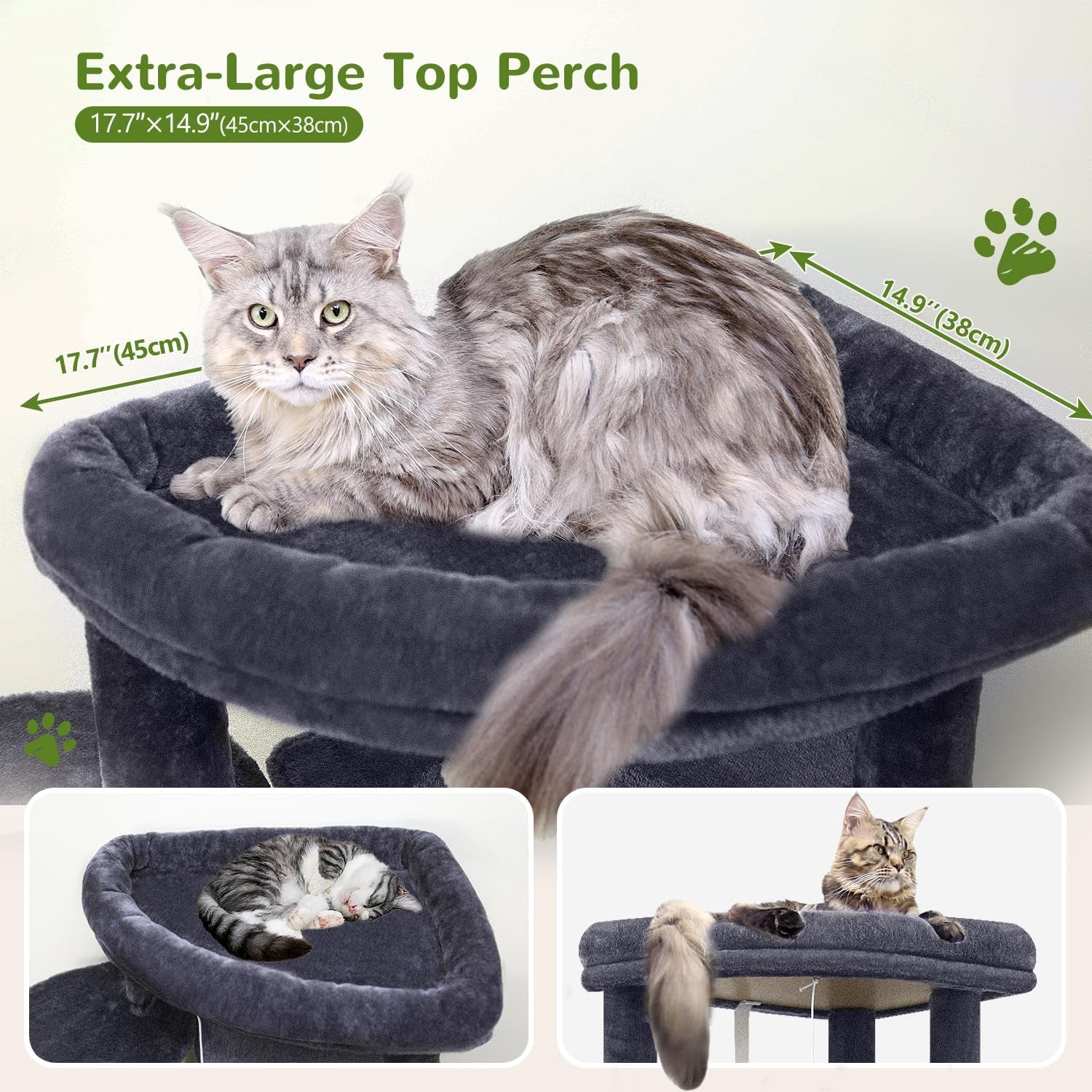ZenCurve™ 66” Luxury Corner Cat Tower – Modern Space-Saving Design with Dual Condos & Oversized Perch