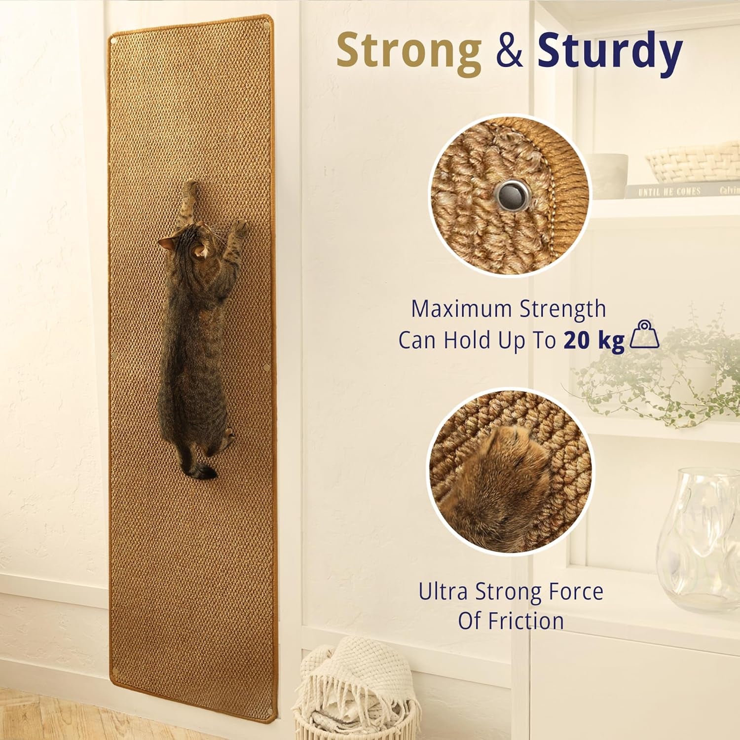 Vertical Horizon™ XL Cat Climbing Wall Carpet – 67" Multi-Surface Scratching Rug