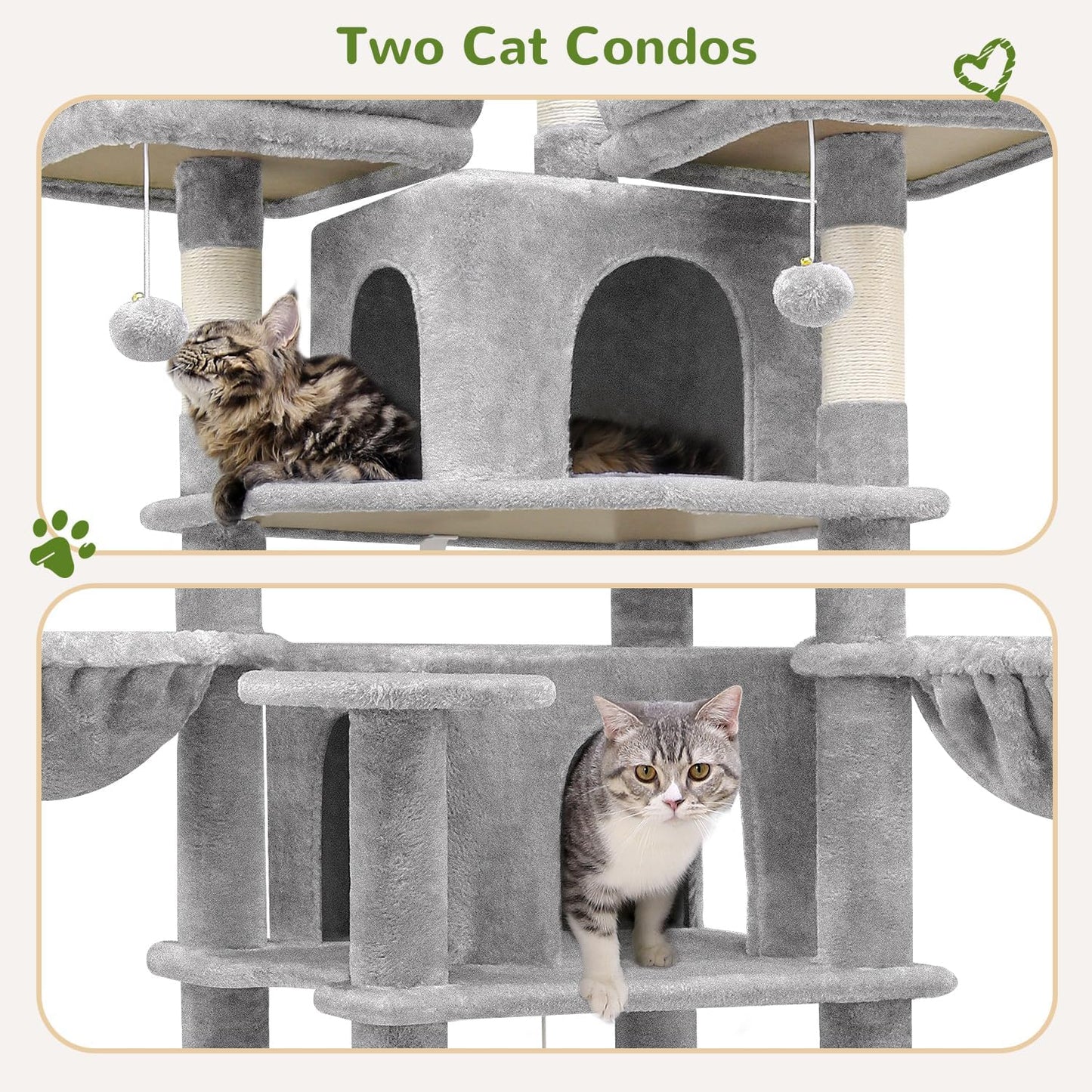 Ultimate 80” XXL Luxury Cat Mansion – Giant Multi-Level Tower for Large Cats