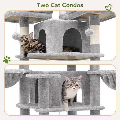 Ultimate 80” XXL Luxury Cat Mansion – Giant Multi-Level Tower for Large Cats