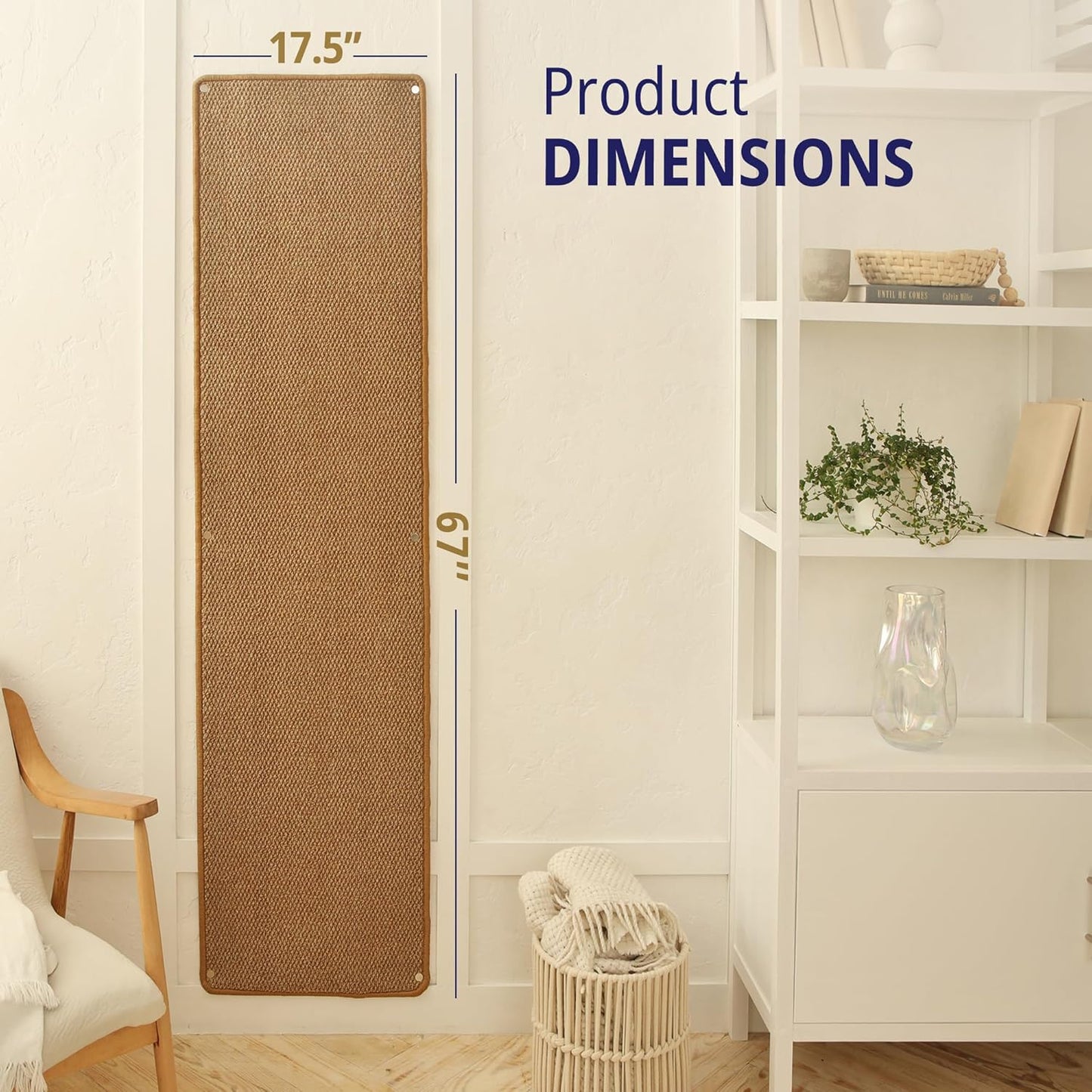 Vertical Horizon™ XL Cat Climbing Wall Carpet – 67" Multi-Surface Scratching Rug