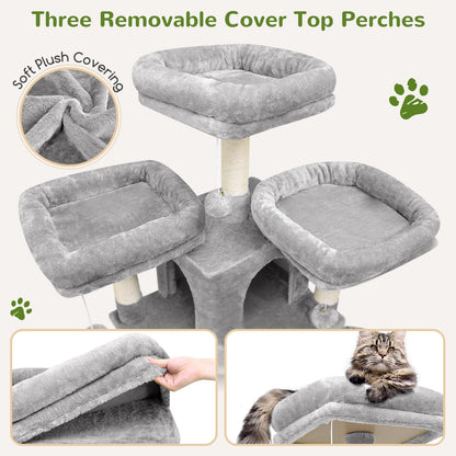 Ultimate 80” XXL Luxury Cat Mansion – Giant Multi-Level Tower for Large Cats