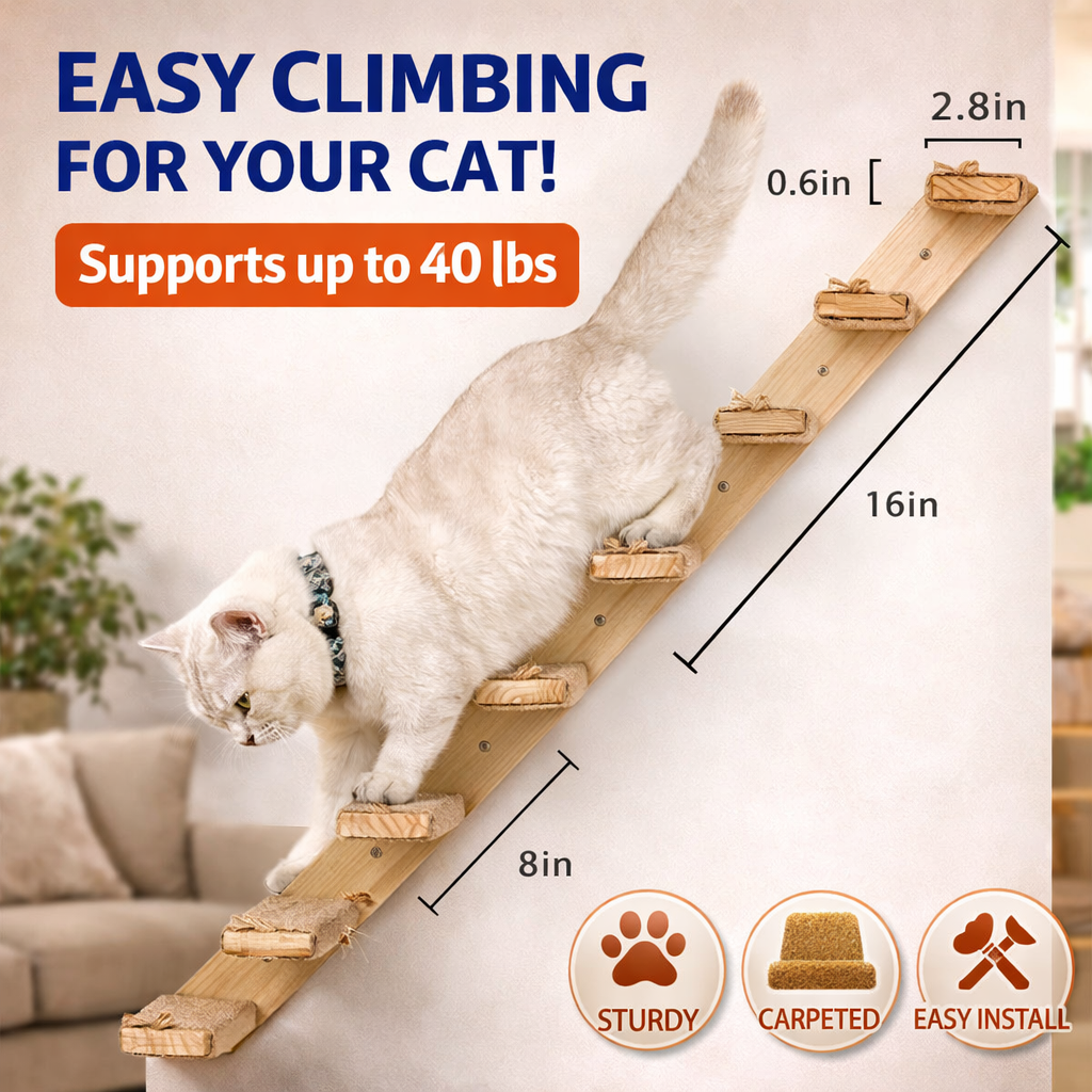Ascend™ 2-Pack Cat Wall Stairs – Safe & Sturdy Access for Cats
