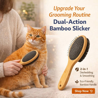 ZenGroom™ Dual-Action Bamboo Slicker Brush