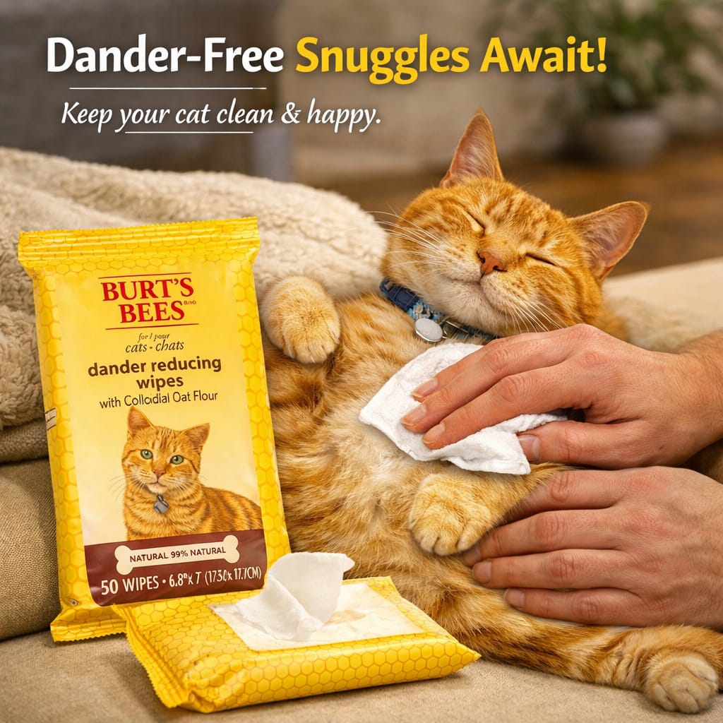Burt’s Bees Dander Reducing Wipes — Pure Comfort for Your Cat