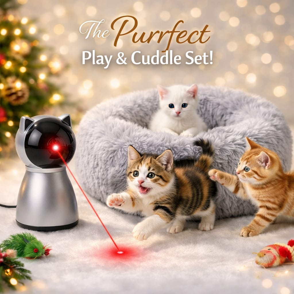 ZenChase™ 4th Gen Motion-Activated Laser Toy + ZenDonut™ Luxury Tunnel