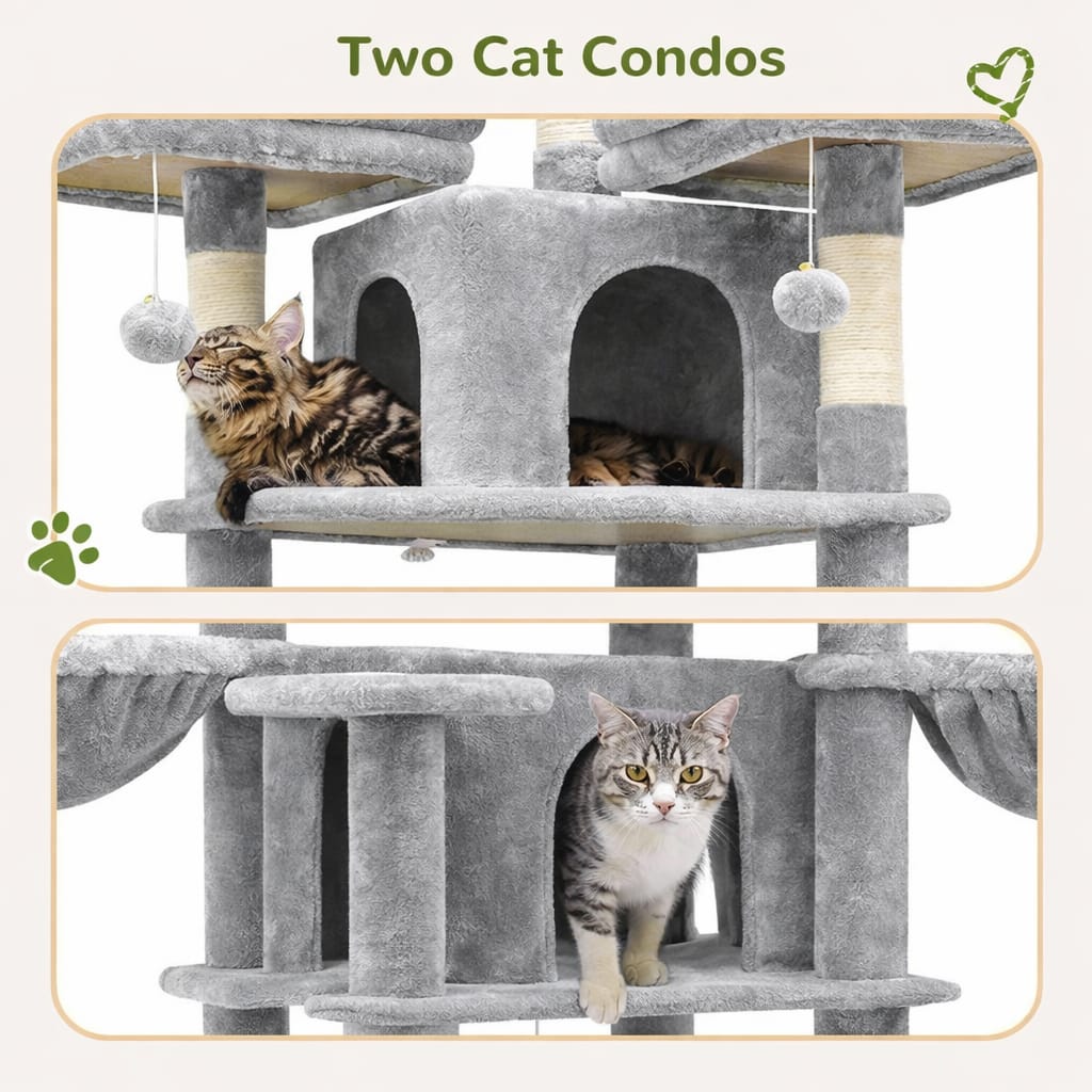 GrandMansion™ 80” XXL Cat Tower – Multi-Level Luxury Play & Rest Center