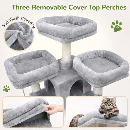 GrandMansion™ 80” XXL Cat Tower – Multi-Level Luxury Play & Rest Center