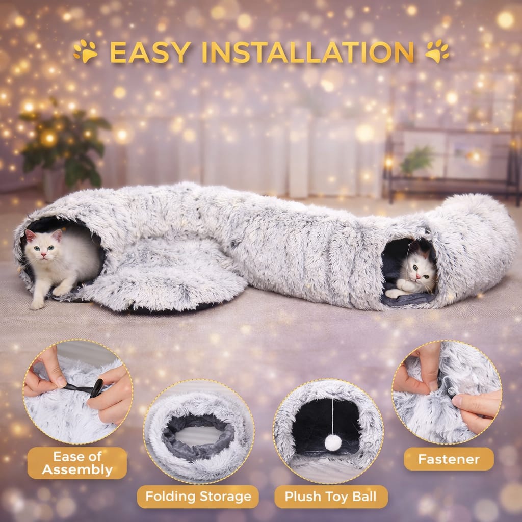 ZenDonut™ Luxury Cat Tunnel – Cozy Hideaway and Interactive Play for Indoor Cats