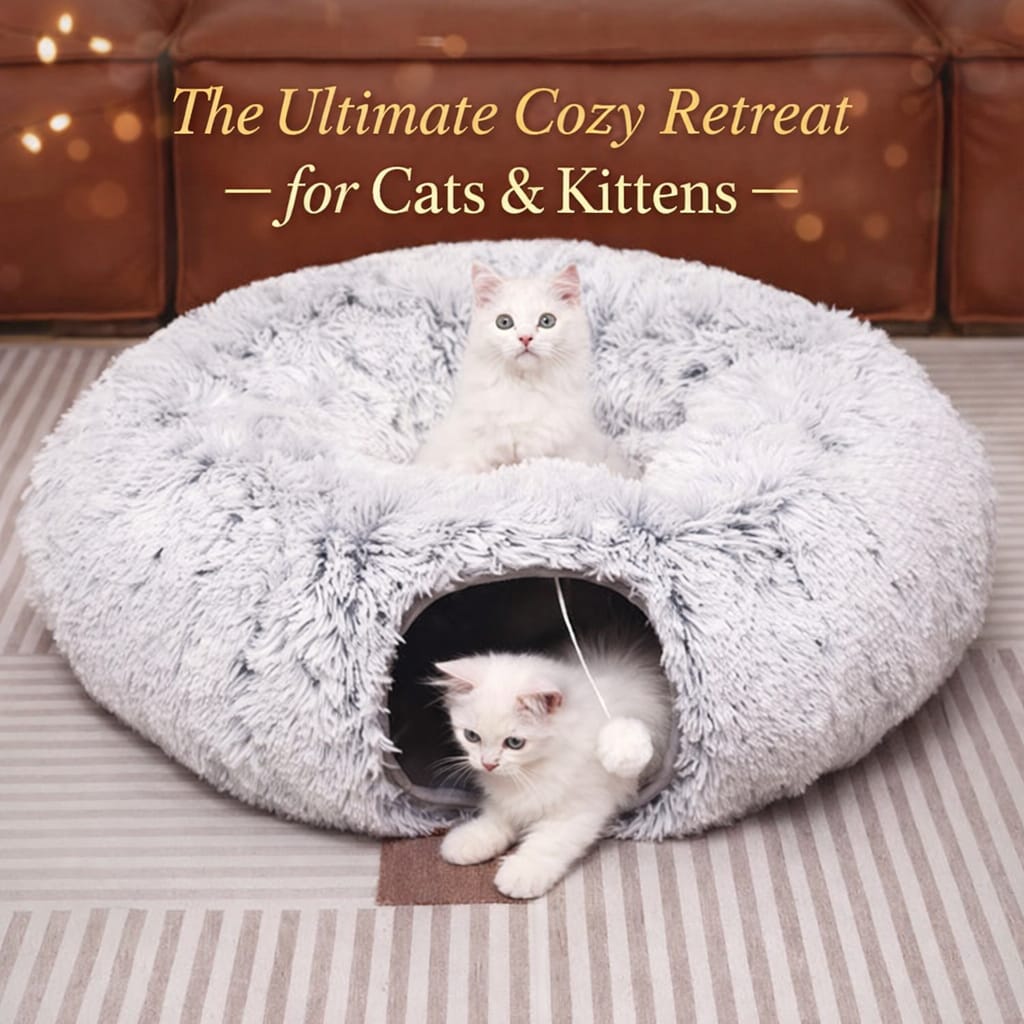 ZenDonut™ Luxury Cat Tunnel – Cozy Hideaway and Interactive Play for Indoor Cats