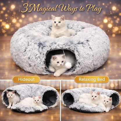 ZenDonut™ Luxury Cat Tunnel – Cozy Hideaway and Interactive Play for Indoor Cats