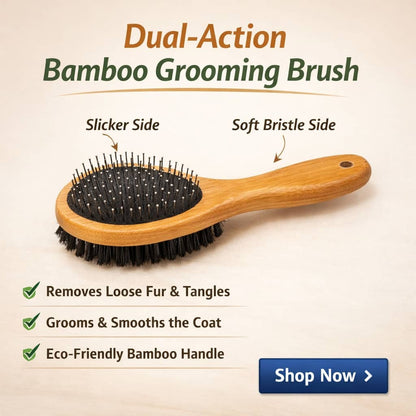 ZenGroom™ Dual-Action Bamboo Slicker Brush