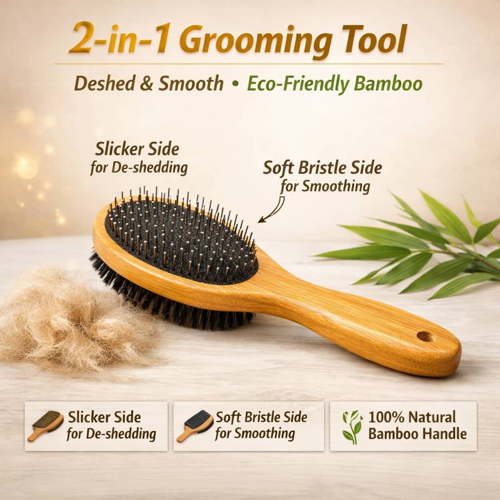 ZenGroom™ Dual-Action Bamboo Slicker Brush