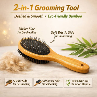 ZenGroom™ Dual-Action Bamboo Slicker Brush