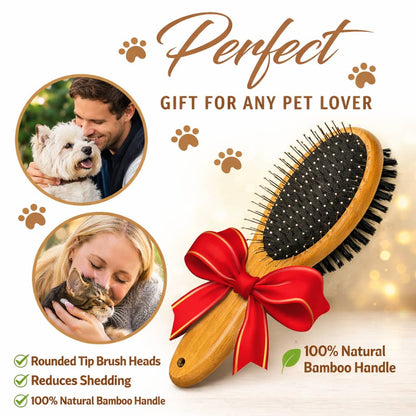 ZenGroom™ Dual-Action Bamboo Slicker Brush