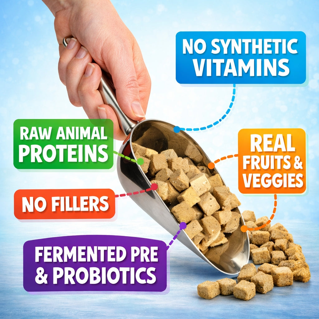 Rawbiotic Bites Beef Dog Food Topper | Raw Protein, Probiotics & Real Veggies