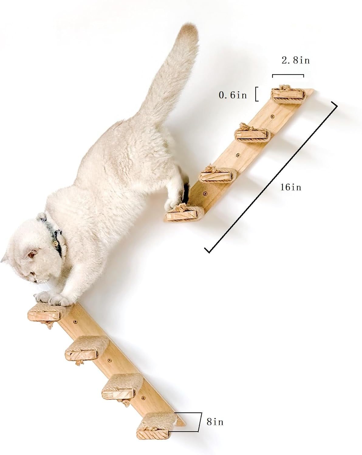 Ascend™ 2-Pack Reinforced Cat Wall Stairs – Heavy-Duty Sisal-Wrapped Steps for Large Cats