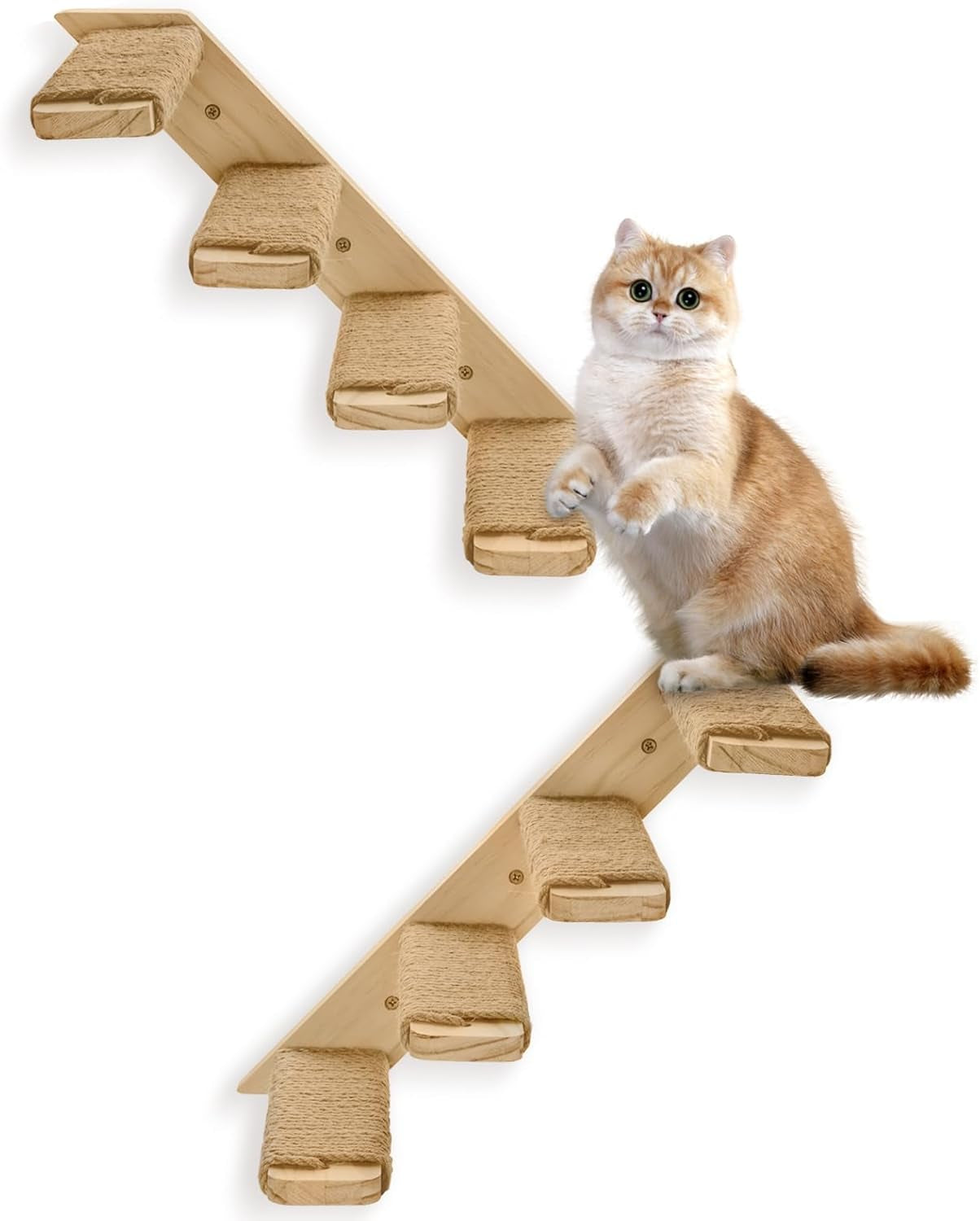 Ascend™ 2-Pack Reinforced Cat Wall Stairs – Heavy-Duty Sisal-Wrapped Steps for Large Cats