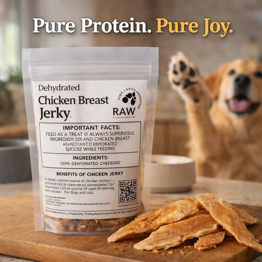 Dehydrated Chicken Breast Jerky – High-Protein Treat for Cats & Dogs | 3.5oz | Raw Instincts