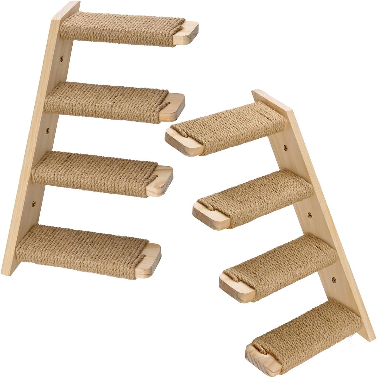Ascend™ 2-Pack Reinforced Cat Wall Stairs – Heavy-Duty Sisal-Wrapped Steps for Large Cats