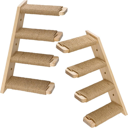 Ascend™ 2-Pack Reinforced Cat Wall Stairs – Heavy-Duty Sisal-Wrapped Steps for Large Cats