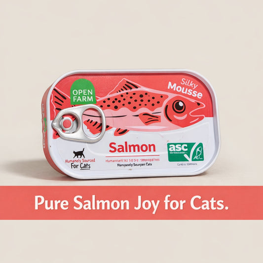 Open Farm Wild-Caught Salmon Mousse Topper for Cats | Grain & Legume Free (3.17oz)