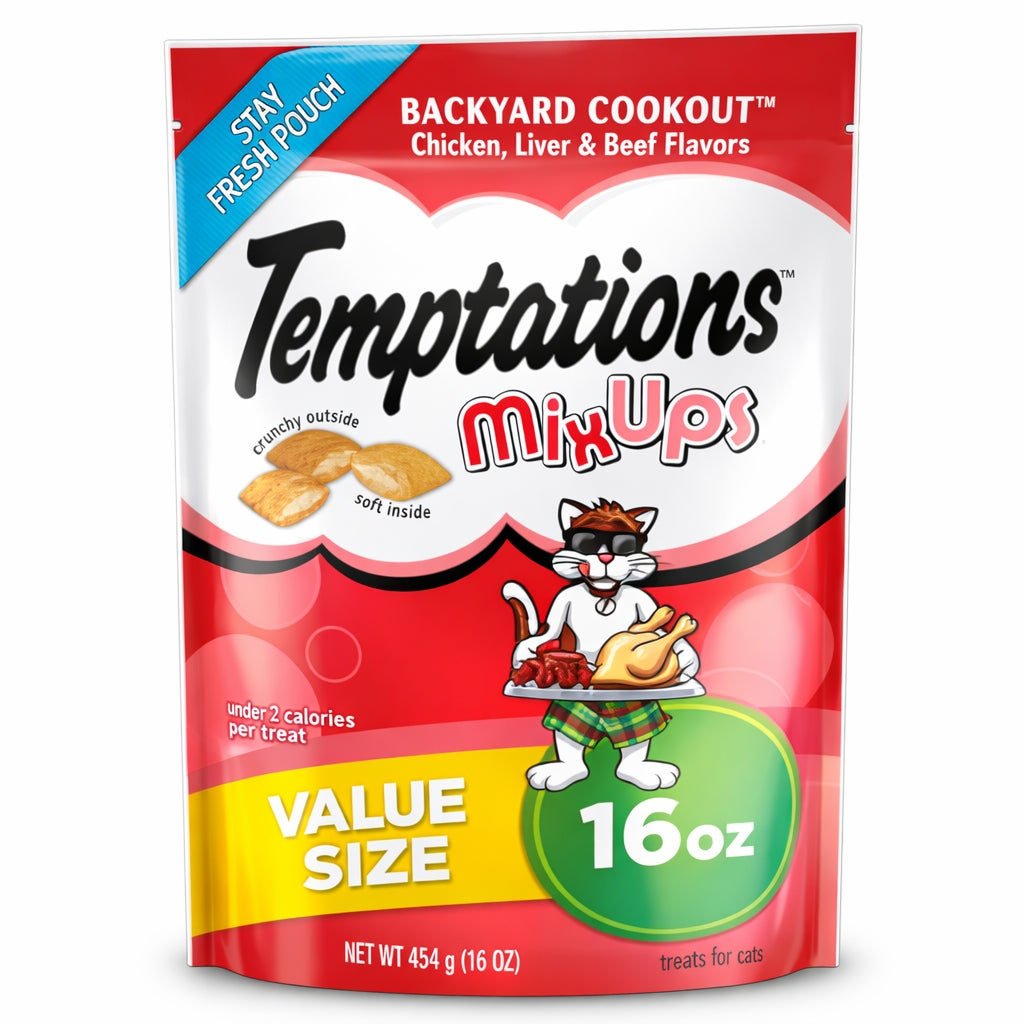 Temptations™ Mixups Backyard Cookout Cat Treats | Crunchy & Soft, Chicken, Beef & Liver Flavor