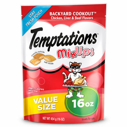 Temptations™ Mixups Backyard Cookout Cat Treats | Crunchy & Soft, Chicken, Beef & Liver Flavor