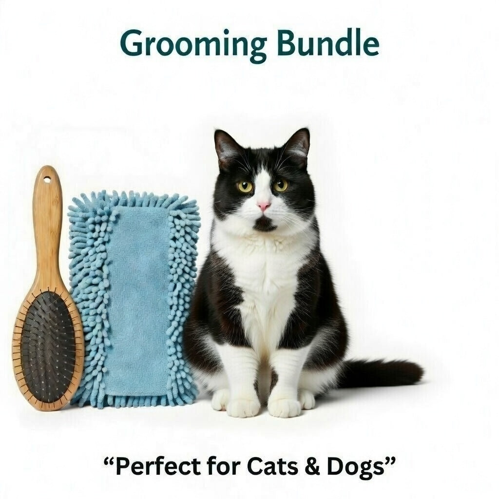ZenGroom™ Dual-Action Bamboo Slicker + ApexDry™ Ultra-Absorbent Shammy
