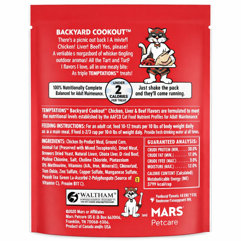 Temptations™ Mixups Backyard Cookout Cat Treats | Crunchy & Soft, Chicken, Beef & Liver Flavor