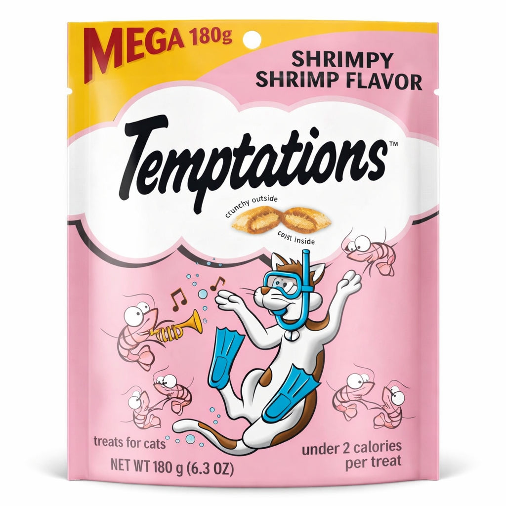 Temptations™ Classic Shrimp Flavor Cat Treats | Crunchy & Soft, Less Than 2 Calories Each